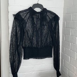 The Kooples Diamond Lace Smock Top